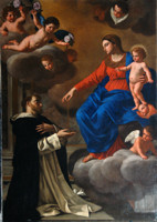 Tela della Madonna che dona il rosario a S. Domenico